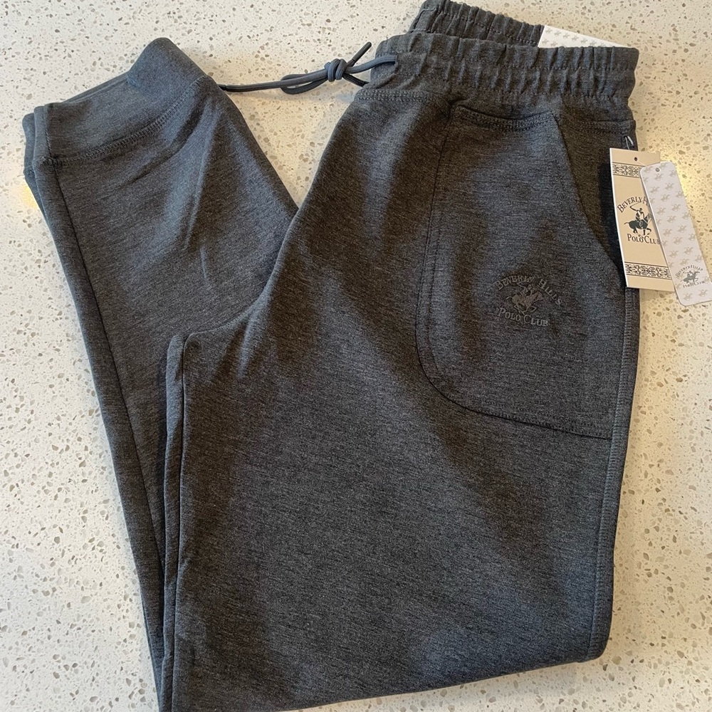 NWT Beverly Hills Polo Club Rapid Dry Tech Joggers Gray Large